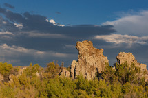 rock formations on desert landscape 