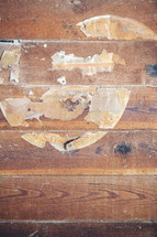 Old logo on wood wall