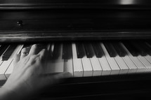 playing the piano - photo taken with blurred motion