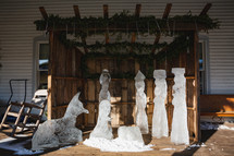 Nativity carved in ice