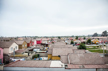 roofs of homes in a neighborhood in La Serena, Chile