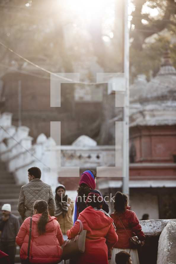 people on the streets of Nepal 
