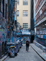 graffiti covered alley 