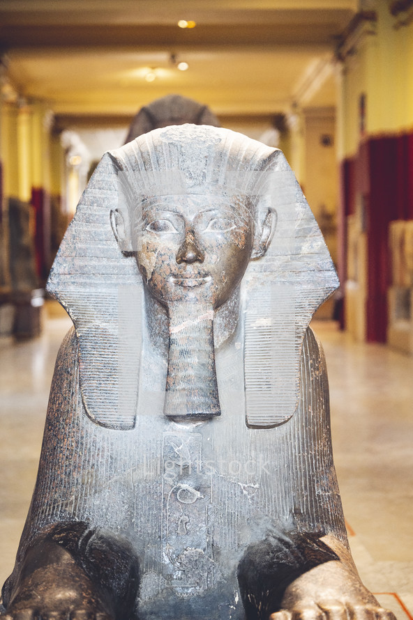 sphinx sculpture in a museum in Egypt 