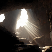 Light Shining in empty Cave