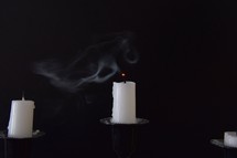 Smoke from a candle right after being blown out