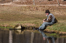 A fisherman on the lake.