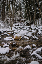 Snow and a stream