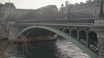 Pont Notre-Dame bridge crosses the Seine River Paris, France