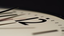 Close up of a clock passing 12 in fast motion