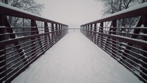 Winter snow on a bridge