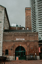 Brick industrial building in the Distillery District in Toronto, Canada.