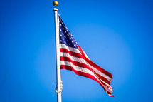 American flag on a flag pole