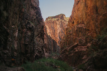 red rock cliffs in a canyon 