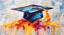 Graduation Cap in Oil Paint