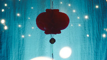 Red Chinese lantern in the shop for new year celebration