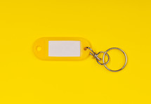 key ring with blank paper label with copy space