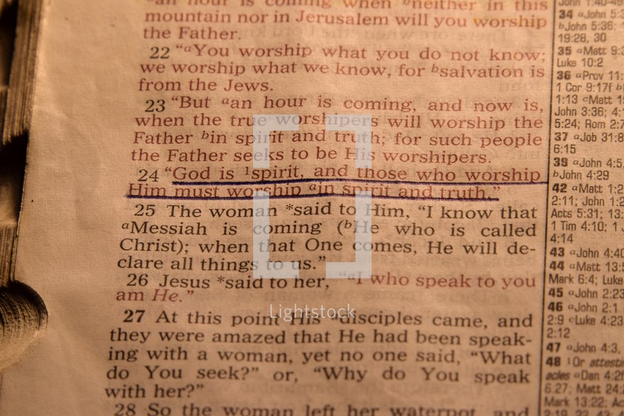 Opened Bible, John 4:24