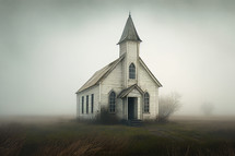 Old Church in misty setting
