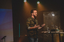 minister preaching during a worship service 