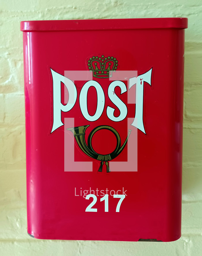 red post mail box 