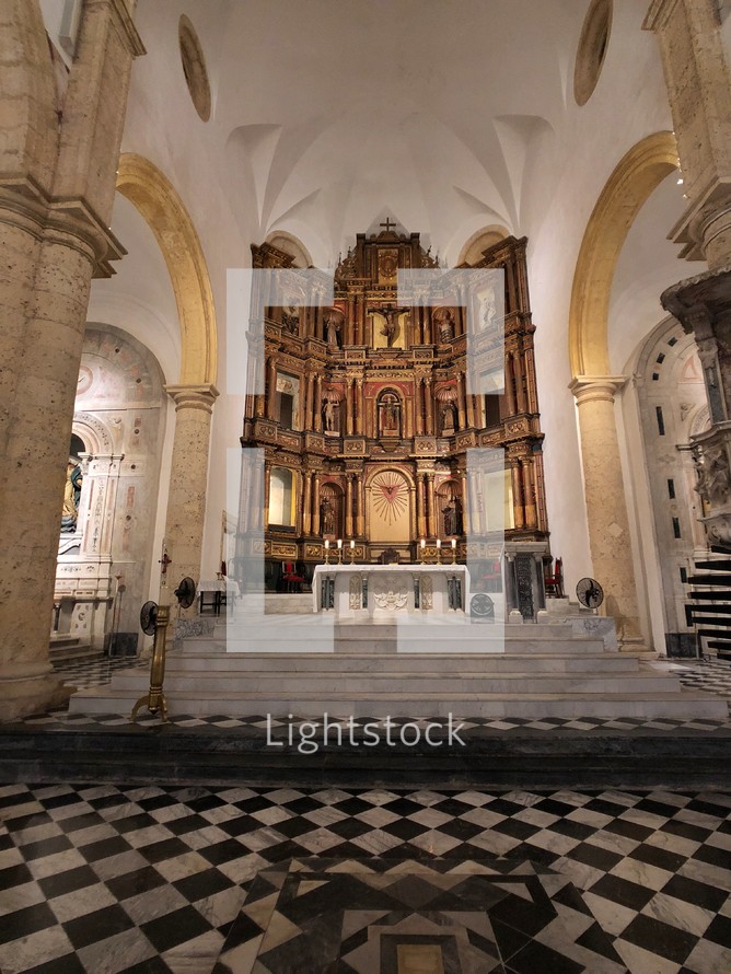 altar in a catholic cathedral 
