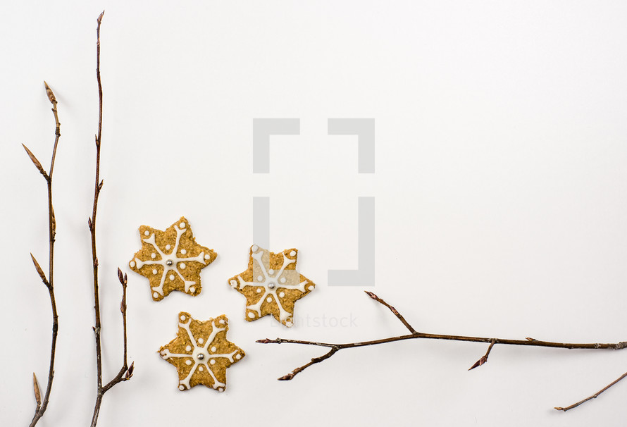 Christmas, cookies, sticks, background, border 
