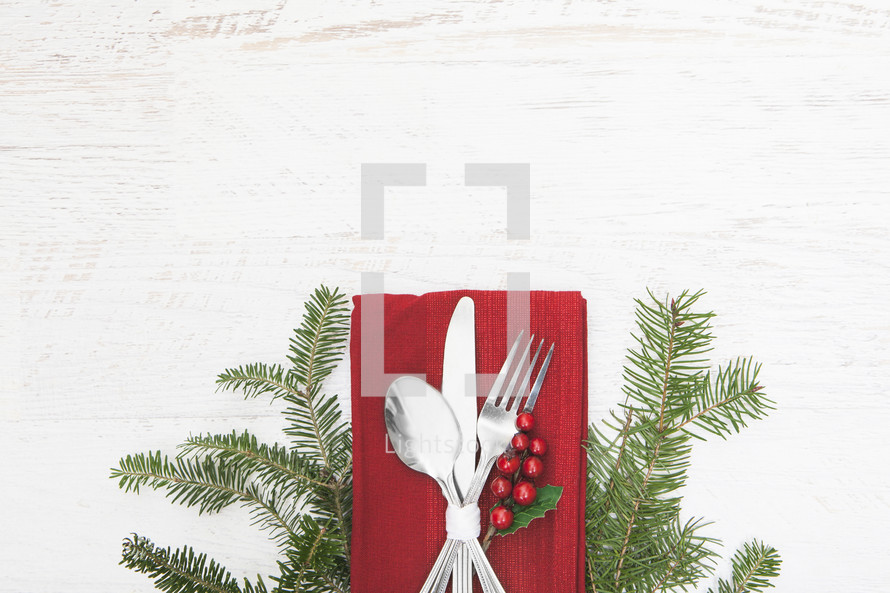Christmas Meal  Table Setting Background