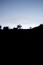 distant silhouette of a couple 