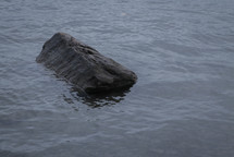 rock in a lake 