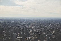 aerial view over Chicago 