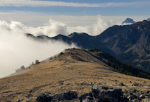 Mist on the summit of the mountain