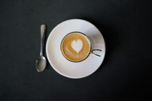 heart shape creamer in a coffee cup