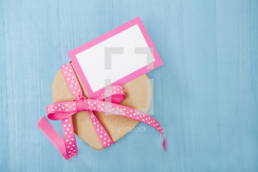 Lovely Gift with Pink Ribbon and Blank Card