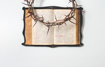 Crown of thorns on the bible Religion, Christianity, faith concept