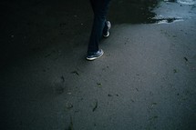 walking on wet sand 