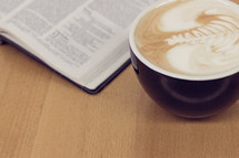 coffee and opened Bible