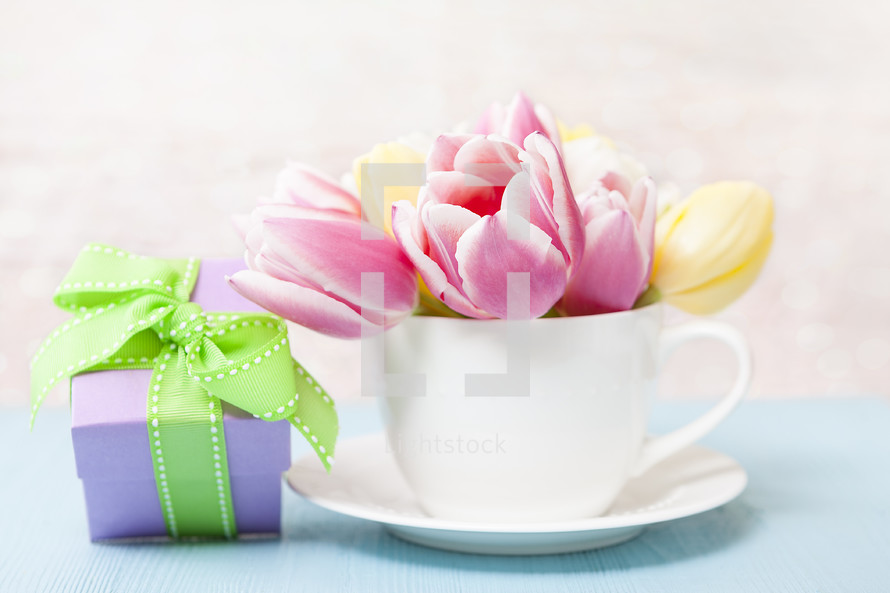 Spring Flowers with Gift