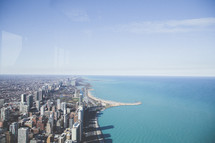 aerial view over Chicago 