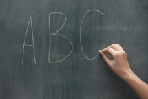 A,B,C's on a chalkboard 