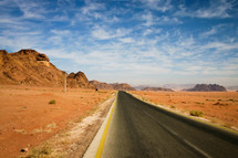 a highway and desert landscape in Jordan 