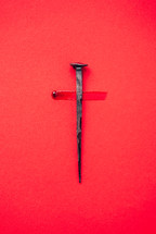 Cross made from nail and blood - Good Friday