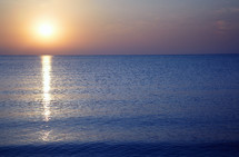 sunset over a calm sea 