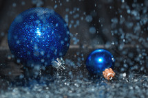 blue Christmas ornaments 