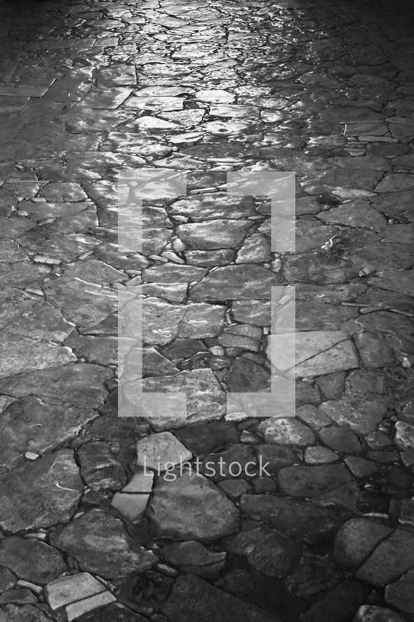 wet stone floor 