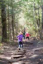 children on a nature trail 
