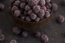frozen blueberries in a bowl 