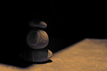 Abstract Balanced Pebbles Stones and Shadow