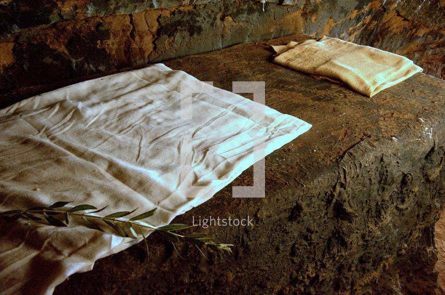 and the face cloth, which had been on Jesus’ head, not lying with the linen cloths but folded up in a place by itself.