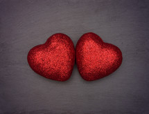 red glitter hearts 
